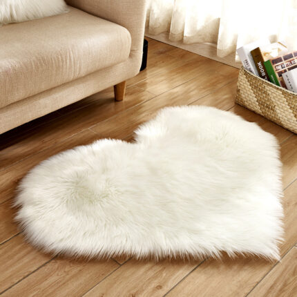Heart shape fur rug