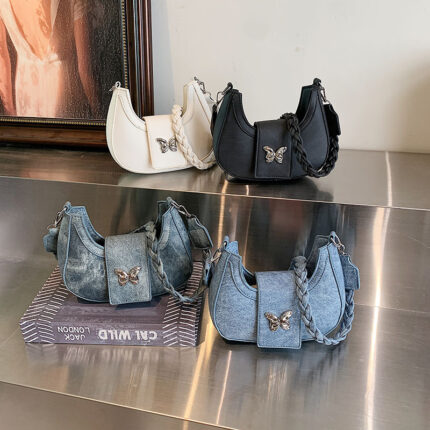 Denim butterfly bag
