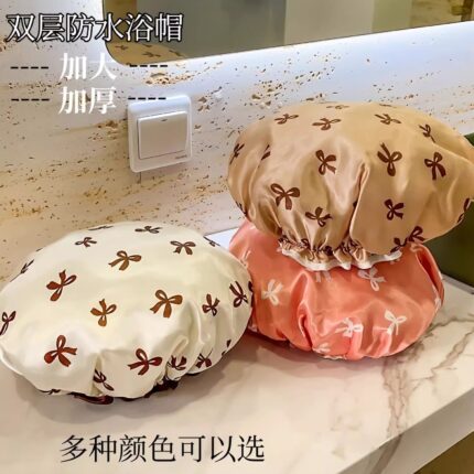 Water proof double layer shower cap